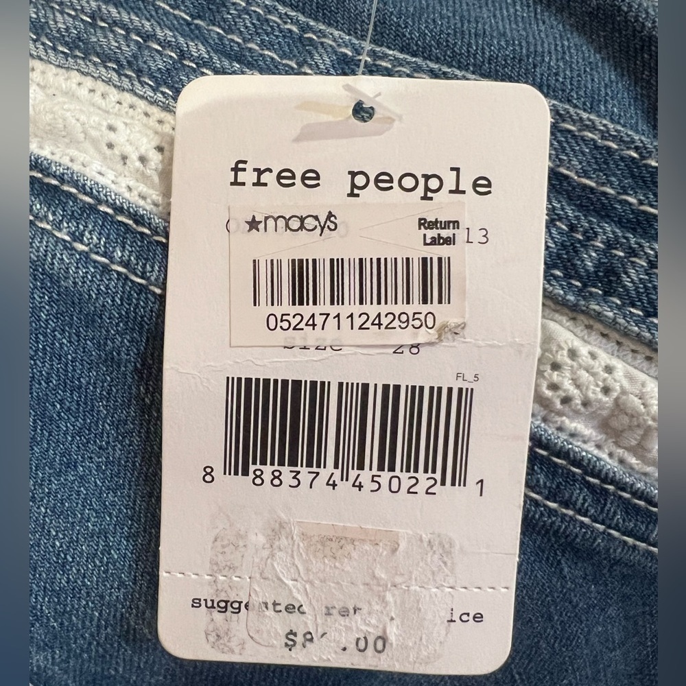 NEW π FREE PEOPLE Blue Jean Lace Shorts size 28 - Picture 9 of 9